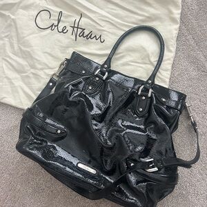 Cole Haan Shiny Black Tote Bag